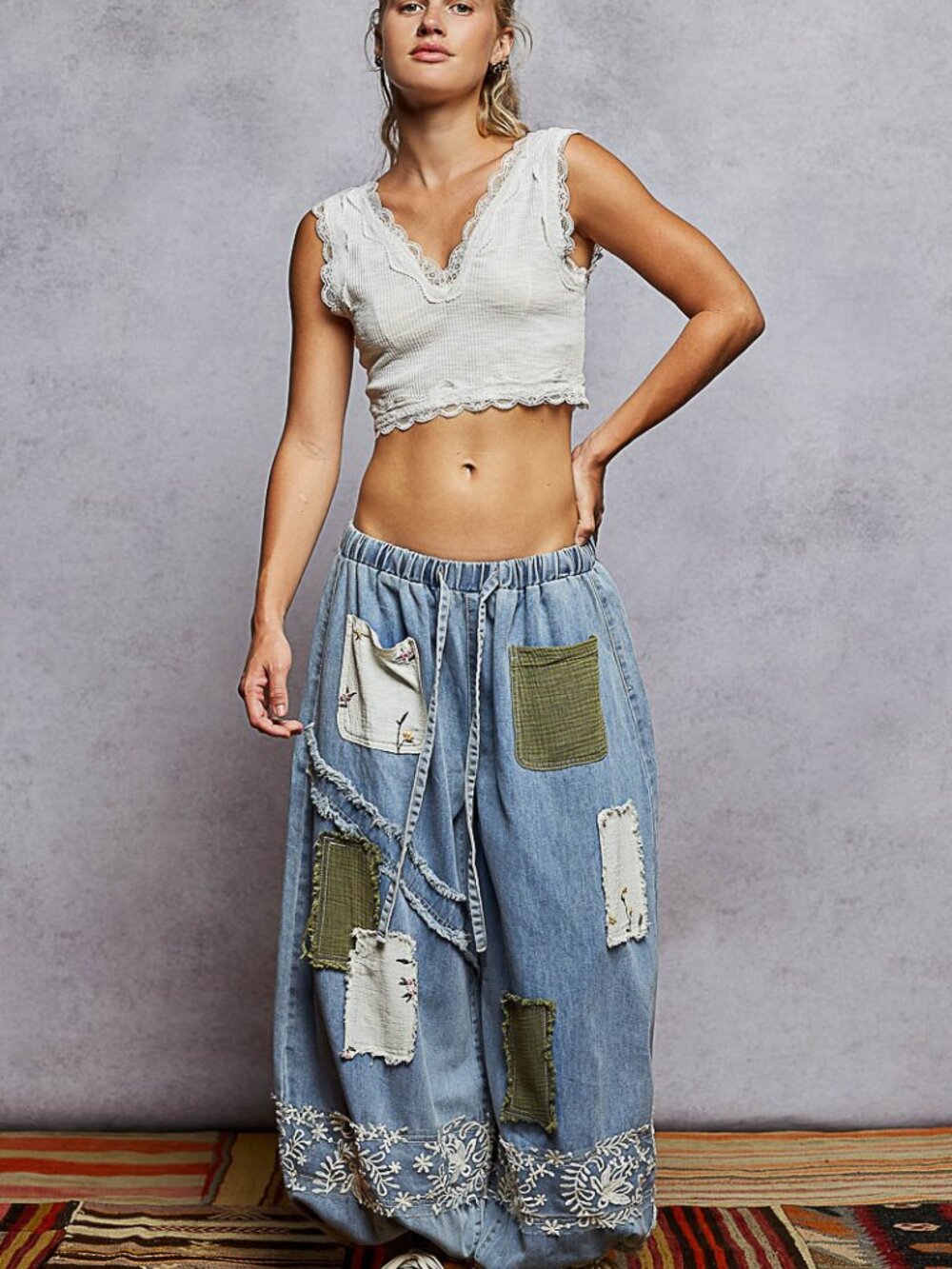POL beautifully crafted jogger pants designed in gauze for a lightweight, breath - Picture 2 of 2